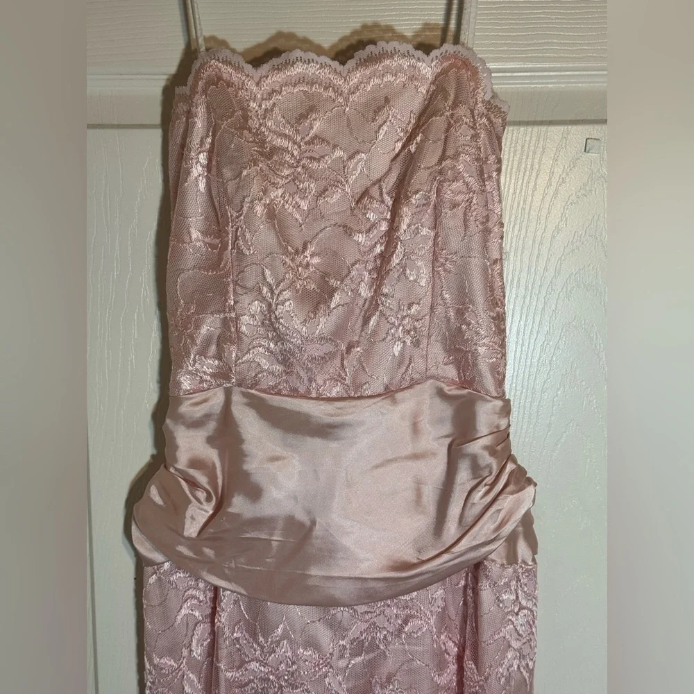 Roberta Bridal Pink Lace Prom Dress - Picture 3 of 11